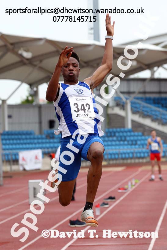 Mens under-20s long jump, Northern Senior and Under-20s Track and Field Champs., Manchester. Photo: David T. Hewitson/Sports for All Pics